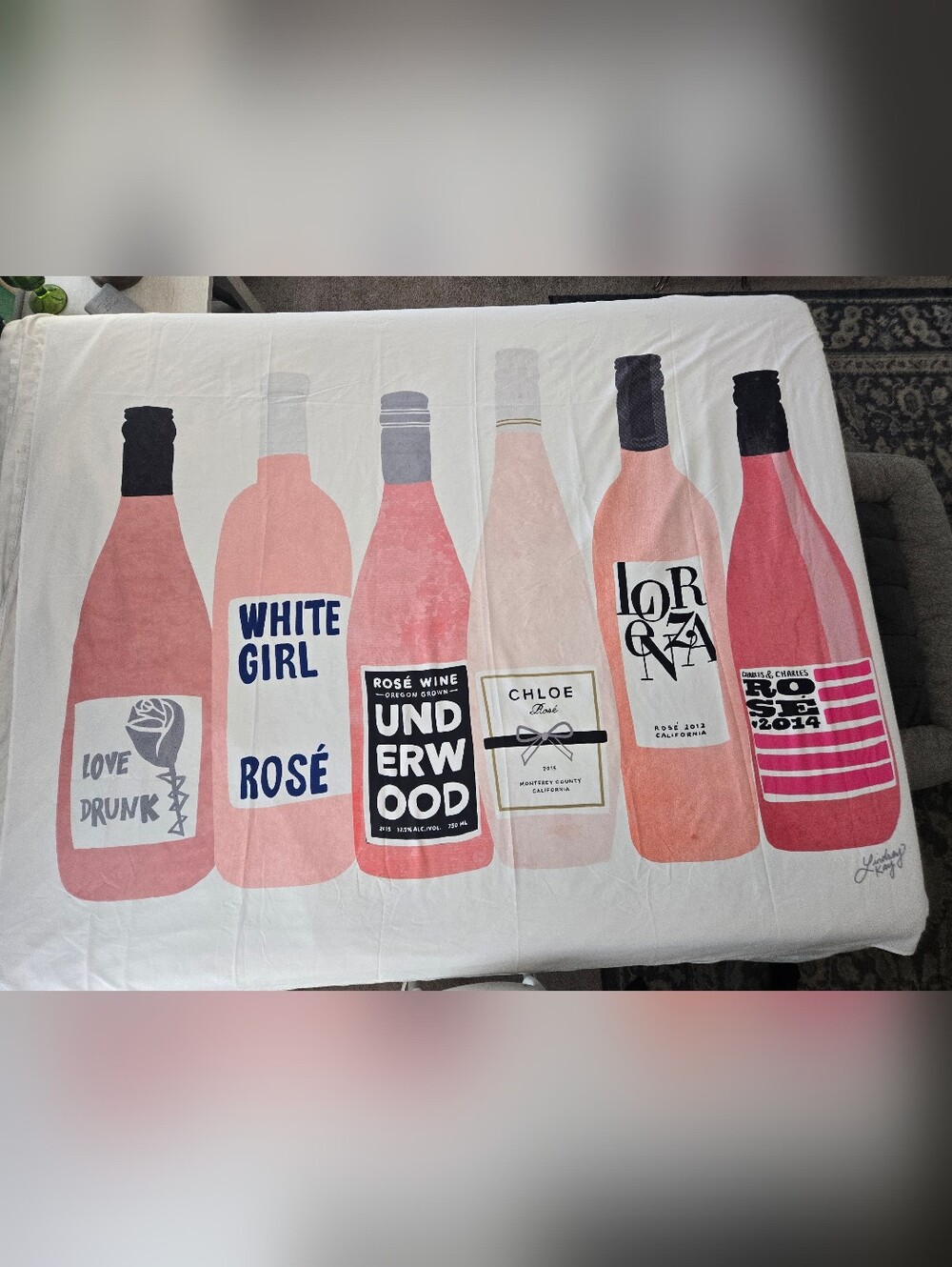 Rosé Bottle Tapestry - Pink Wine Bottle Art